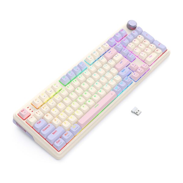 Redragon K768 EISA 100 RGB Wireless Gaming Keyboard - Lilac