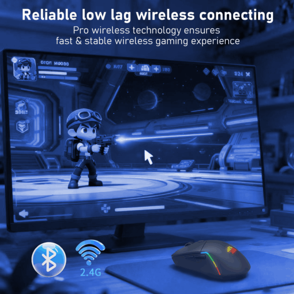 RD-M730-WL Redragon NAGA RGB 10000DPI Wireless Mous wr 06 Redragon NAGA RGB 10000DPI Wireless Mouse- Black