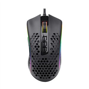 RD-M808-RGB wr 01 REDRAGON STORM 12400DPI 7 Buttons|Ergonomic Design|P3327 Optical Sensor|Lightweight Body|RGB Backlit gaming Mouse - Black