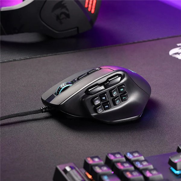 RD-M811-RGB wr 07 REDRAGON Aatrox 6200DP RGB MMO Gaming Mouse - Black