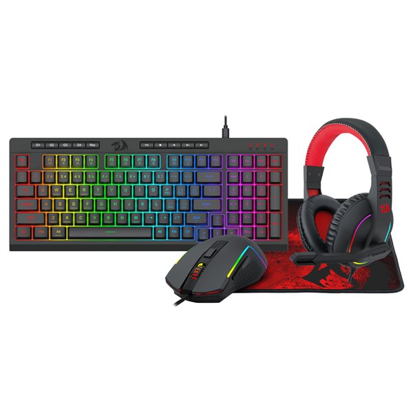 RD-S148 Redragon-4IN1-Gaming-Combo wr 01 Redragon 4-in-1 Keyboard | Mouse | Mousepad | RGB Headset Gaming Combo