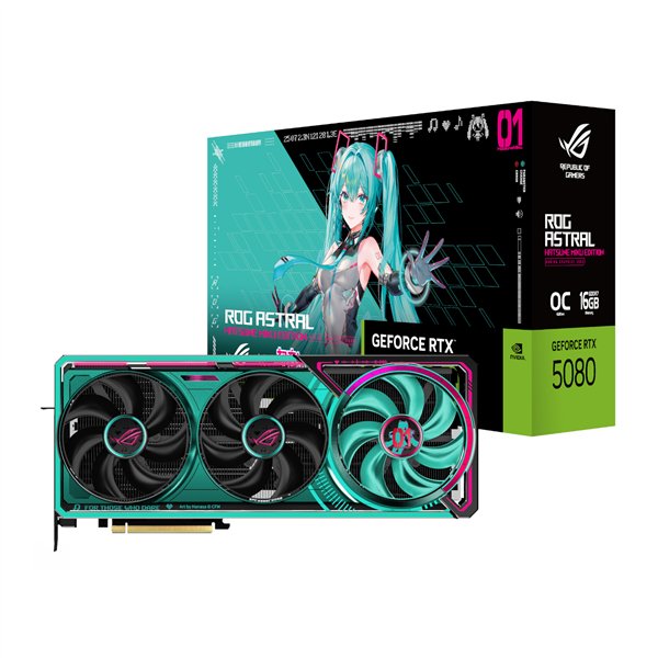 ROG-ASTRAL-RTX5080-O16G-M Asus-ROG-Astral-GeForce-RTX-5080-16GB-GDDR7-OC-Hatsune-Miku-Graphics-Card wr 01a Asus ROG Astral GeForce RTX 5080 16GB GDDR7 OC Hatsune Miku Graphics Card