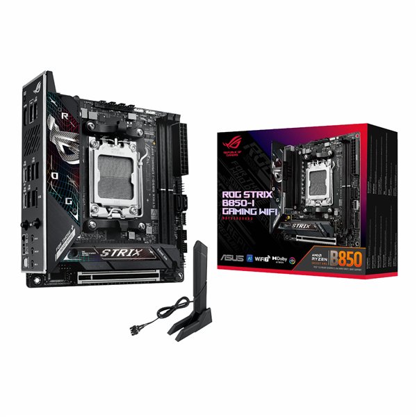 ROG-STRIX-B850-I-GAMING Asus-ROG-Strix-B850-I-Gaming-WiFi-AM5-Mini-ITX-Gaming-Motherboard wr 01a Asus ROG Strix B850-I Gaming WiFi AM5 Mini-ITX Gaming Motherboard