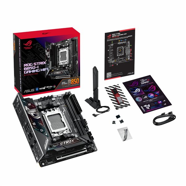 ROG-STRIX-B850-I-GAMING Asus-ROG-Strix-B850-I-Gaming-WiFi-AM5-Mini-ITX-Gaming-Motherboard wr 07a Asus ROG Strix B850-I Gaming WiFi AM5 Mini-ITX Gaming Motherboard
