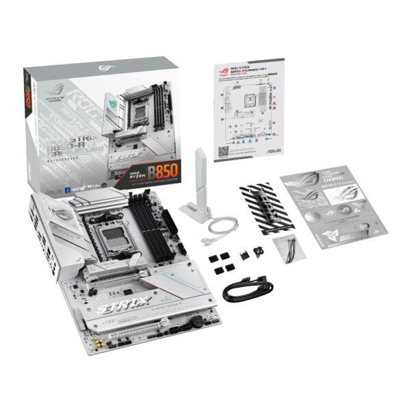 ROGSTRIXB850-AGAMINGWIFI Asus-ROG-Strix-B850-A-Gaming-Wi-Fi-AM5-ATX-Motherboard-White wr 06 ASUS ROG STRIX B850-A Gaming AM5 ATX Gaming Motherboard