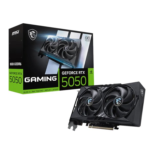 RTX5050GAMINGOC8GB MSI-GeForce-RTX-5050-8G-GAMING-OC-Graphics-Card-Black wr 01a MSI GeForce RTX 5050 8G GAMING OC Graphics Card