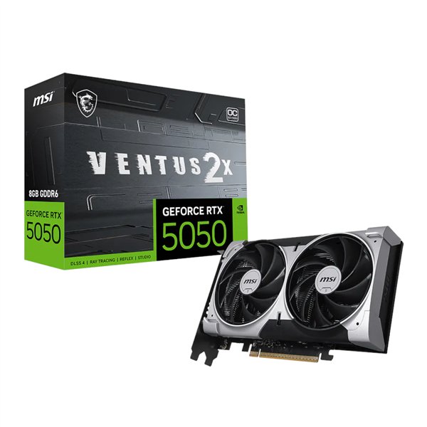 RTX5050VENTUS2XOC8G MSI-GeForce-RTX-5050-8G-VENTUS-2X-OC-Graphics-Card wr 01a MSI GeForce RTX 5050 8G VENTUS 2X OC Graphics Card