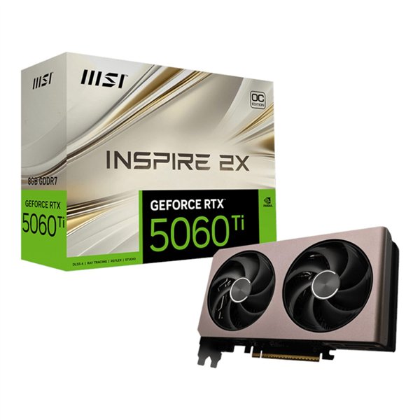 RTX5060TIINSPIRE2XOC8GB-WR-01 MSI GeForce RTX 5060 Ti 8GB INSPIRE 2X OC Graphics Card