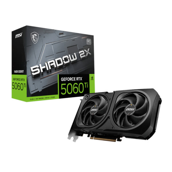 RTX5060TISHADOW2XOCPLUS MSI-GeForce-RTX-5060-Ti-SHADOW-2X-OC-PLUS-GDDR7-16GB-Graphics-Card wr 01 MSI GeForce RTX 5060 Ti SHADOW 2X OC PLUS GDDR7 16GB Graphics Card