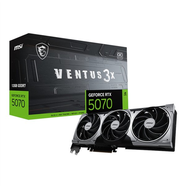 RTX5070VENTUS3XOC12GB-WR-01 MSI GeForce RTX 5070 12GB VENTUS 3X OC Graphics Card - PCIe 5.0
