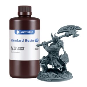 SBZ2HG-105B Anycubic Standard Resin V2 1kg - HD Grey wr 01 Anycubic Standard Resin V2 1kg - HD Grey