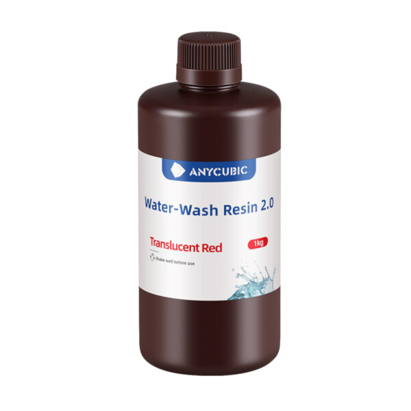 Anycubic Water Wash Resin 2.0 – Translucent Red