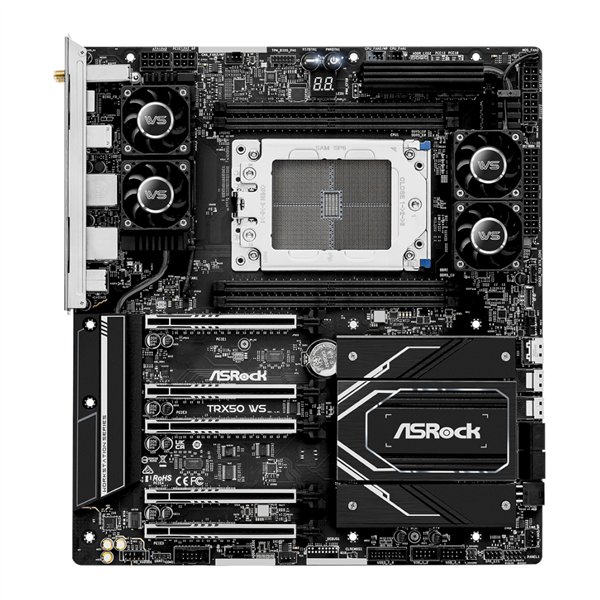 TRX50WS wr 02a ASRock TRX50 WS AMD TR5 EATX Gaming Motherboard