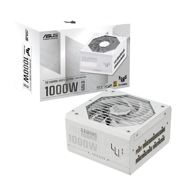 TUF-GAMING-1000G-WHITE Asus-TUF-Gaming-1000W-80-PLUS-Gold-ATX-Modular-Power-Supply-White wr 01a Asus TUF Gaming 1000W 80 PLUS Gold ATX Modular Power Supply - White