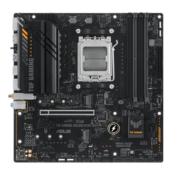 TUFGAMINGA620M-PLUSWIFI Asus-TUF-Gaming-A620M-PLUS-AM5-WIFI-M-ATX-Motherboard wr 02a Asus TUF Gaming A620M-PLUS AM5 WIFI M-ATX Motherboard