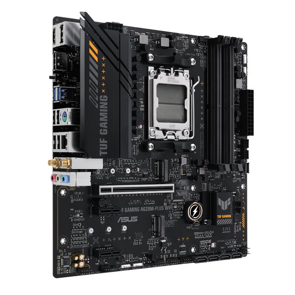 TUFGAMINGA620M-PLUSWIFI Asus-TUF-Gaming-A620M-PLUS-AM5-WIFI-M-ATX-Motherboard wr 03a Asus TUF Gaming A620M-PLUS AM5 WIFI M-ATX Motherboard
