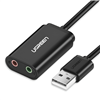 US205-30724-wr-01 UGREEN USB to 3.5mm External Stereo Sound Adapter - Black