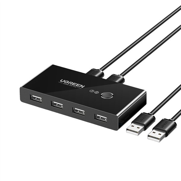 UGREEN USB 2.0 4-Port Switch Box, with 1.5m USB Cables
