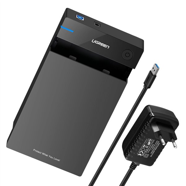 US222-50422 UGreen-3.5-Hardrive-USB-3.0-Enclosure 03 UGREEN 3.5" SATA Hard Drive USB 3.0 Enclosure 5Gbps – Black