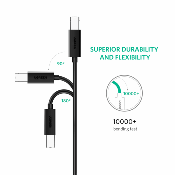 UGreen USB Type-C to B Male Printing Cable 2m - Black