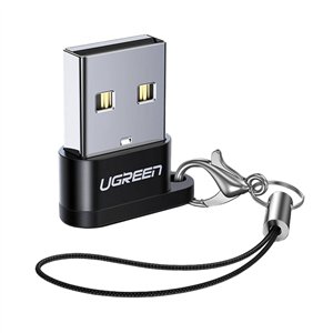 US280-50568 UGreen-US280-USB-A-to-USB-Type-C-Adapter wr 01 UGREEN USB A Male to USB Type-C Female Adapter (Black)