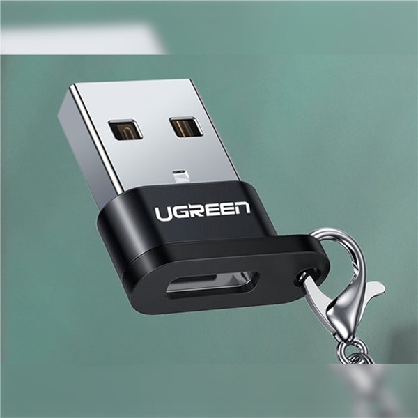 US280-50568 UGreen-US280-USB-A-to-USB-Type-C-Adapter wr 03 UGREEN USB A Male to USB Type-C Female Adapter (Black)