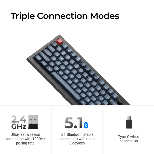 V3M-D3 Keychron V3 Max QMKVIA 80 Wireless Custo wr 03 Keychron V3 Max QMK/VIA 80% Wireless Custom Mechanical Keyboard (Brown Switch) – Carbon Black