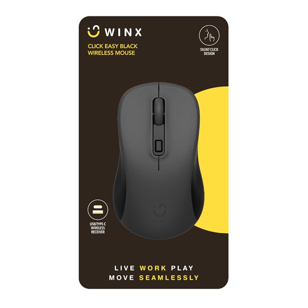 WINX CLICK Easy 1600DPI 2.4GHz Wireless Mouse - Black