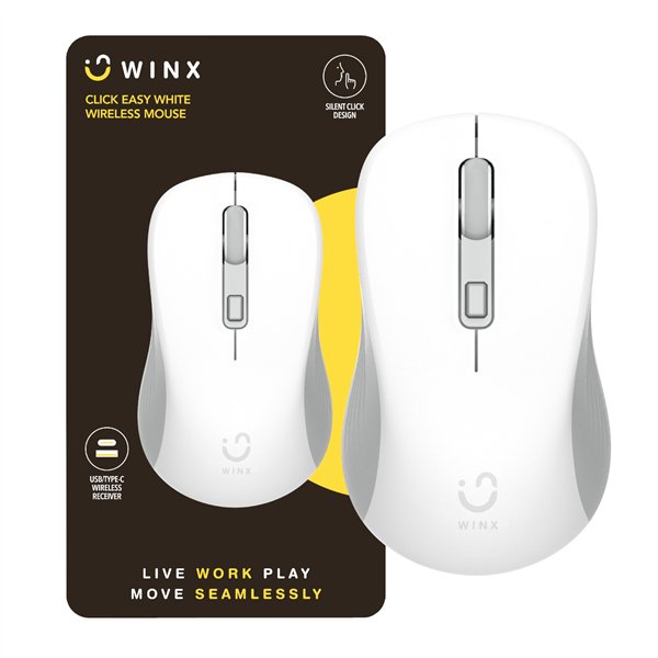 WX-KB109 WINX CLICK Easy 1600DPI Wireless-Mouse White wr 01a WINX CLICK Easy 1600DPI 2.4GHz Wireless Mouse - White