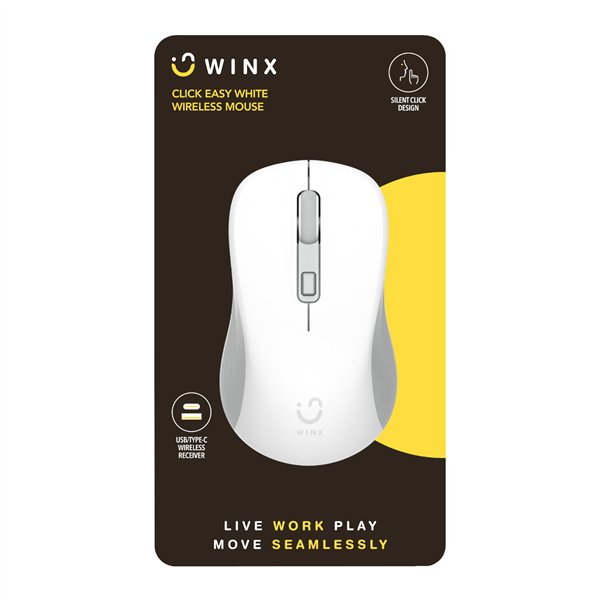 WX-KB109 WINX CLICK Easy 1600DPI Wireless-Mouse White wr 03a WINX CLICK Easy 1600DPI 2.4GHz Wireless Mouse - White