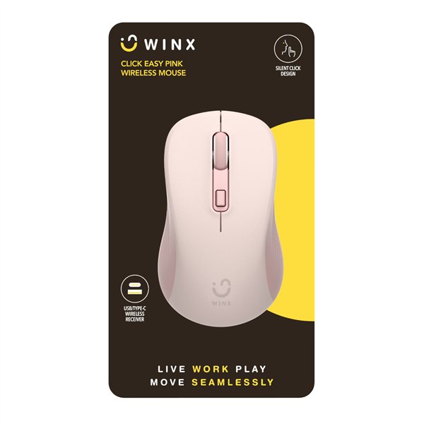 WX-KB110 WINX CLICK Easy 1600DPI Wireless-Mouse Pink wr 03a WINX CLICK Easy 1600DPI 2.4GHz Wireless Mouse - Pink