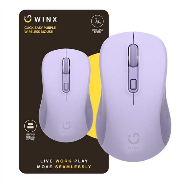 WX-KB111 WINX CLICK Easy 1600DPI Wireless-Mouse Purple wr 01a WINX CLICK Easy 1600DPI 2.4GHz Wireless Mouse - Purple