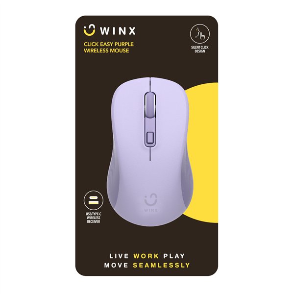 WX-KB111 WINX CLICK Easy 1600DPI Wireless-Mouse Purple wr 03a WINX CLICK Easy 1600DPI 2.4GHz Wireless Mouse - Purple