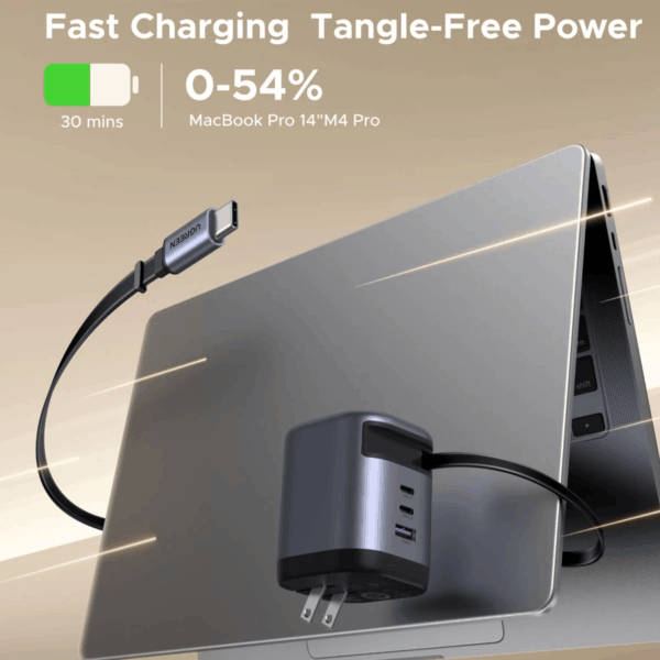 X616-65828 UGREEN Nexode 100W Charger with Retracta wr 02 UGREEN Nexode 100W Charger with Retractable USB Type-C Cable