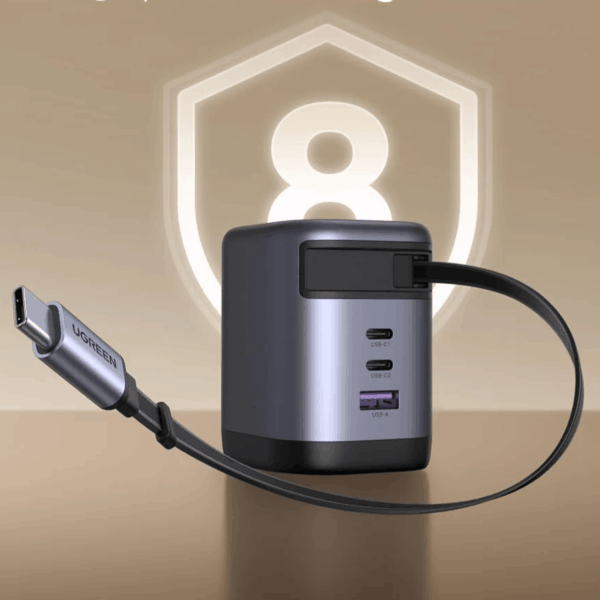 X616-65828 UGREEN Nexode 100W Charger with Retracta wr 03 UGREEN Nexode 100W Charger with Retractable USB Type-C Cable