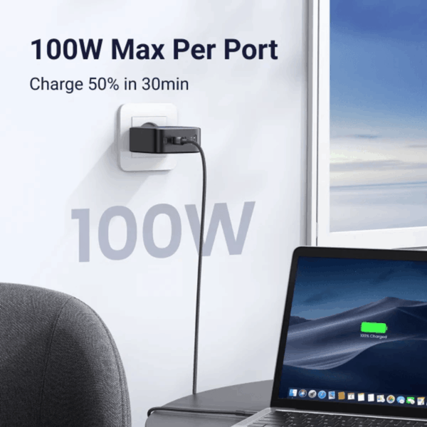 X773-65620B UGreen GaN X100 5-Port 100W Fast Charger wr 03 UGreen GaN X100 5-Port 100W Fast Charger