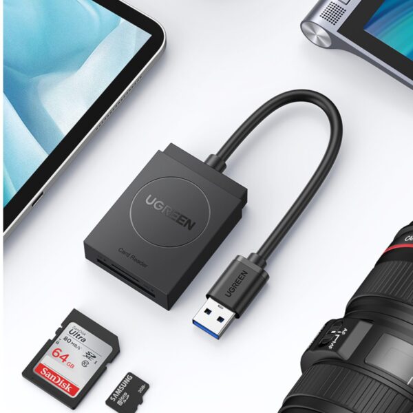 Cr127-2050-wr-04 UGREEN USB 3.0 Dual Slot Card Reader for SD/TF Cards – 5Gbps Data Transfer
