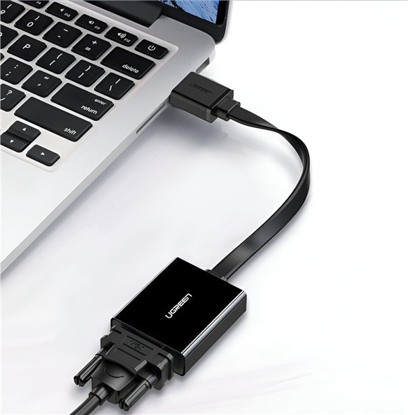 Mm103-40248-wr-03 UGREEN HDMI to VGA Adapter, with 3.5mm Audio and Power Port - Black