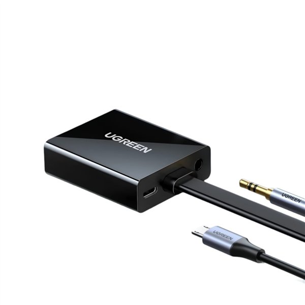 Mm103-40248-wr-04 UGREEN HDMI to VGA Adapter, with 3.5mm Audio and Power Port - Black