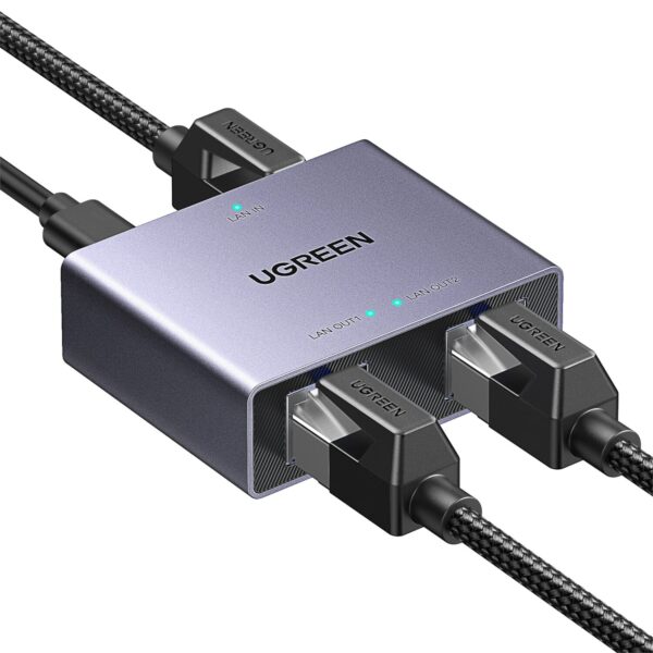 Nw301-45311-wr-03 UGREEN 1-to-2 Gigabit Ethernet Splitter, 1000Mbps LAN Network Adapter