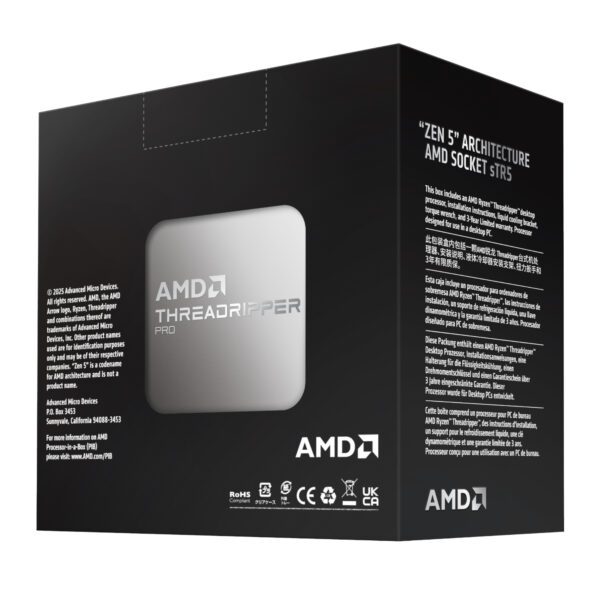 100-100000724WOF AMD-Ryzen-Threadripper-PRO-9965WX-sTR5-24-core-CPU wr 04a AMD Ryzen Threadripper Pro 9965WX 24 Core 4.2GHz CPU