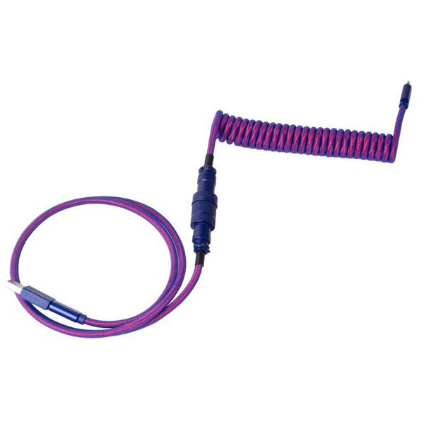 4895248821700 CAB-1-3 Keychron Premium Coiled Aviator USB Cable | Type-C + USB-A Adapter | Detachable Aviator Connector | 108 cm