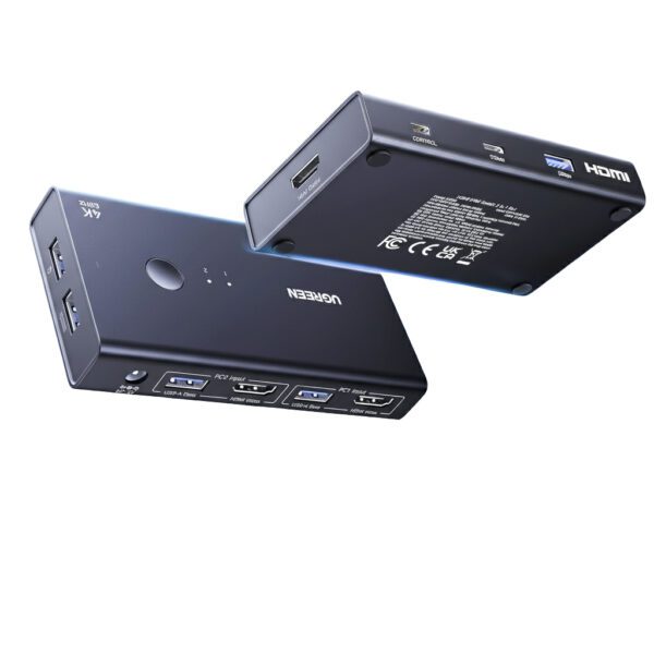 6941876244522 AK502-45452 UGREEN 2-In-1 HDMI KVM Switch 4 USB Ports 4K@60Hz–Black