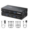 6941876244522 AK502-45452 01 UGREEN 2-In-1 HDMI KVM Switch 4 USB Ports 4K@60Hz–Black