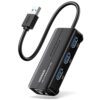 6957303822652 20265-20265 UGREEN USB Type-A Male to Ethernet Adapter with 3-Port USB Hub – Black