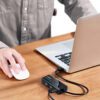 6957303822652 20265-20265 LS UGREEN USB Type-A Male to Ethernet Adapter with 3-Port USB Hub – Black