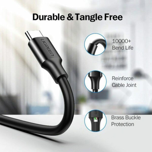 6957303828845 US184-20884 LS UGREEN Type-C to USB 3.0 Cable 2m – Fast Charging 3A, 5Gbps Sync – Black