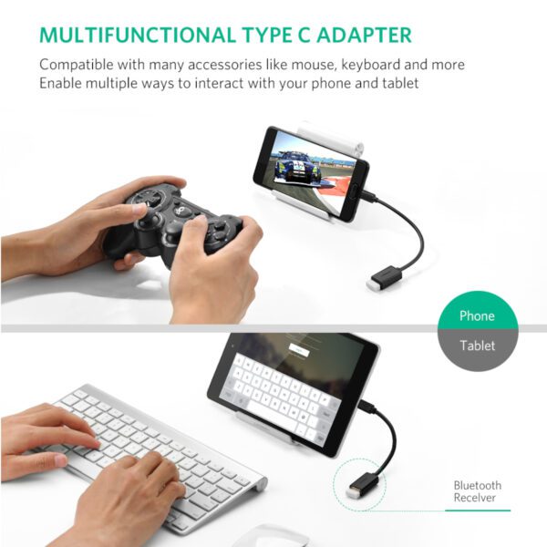 6957303837014 US154-30701 ls 02 UGREEN Type-C to USB-A Adapter (Male to Female, 15cm)– Black