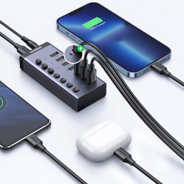 6957303893072 CM481-90307 LS-01 UGREEN 7 in 1 USB 3.0 Hub-Grey