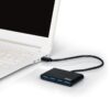 900121 wr 03 Port USB3.0 to 4 x USB3.0 5Gbps 4 Port Hub - Black